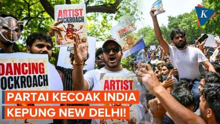 Partai Kecoak India Turun Ke Jalan! Ratusan Pelajar Pakai Topeng Kecoak
