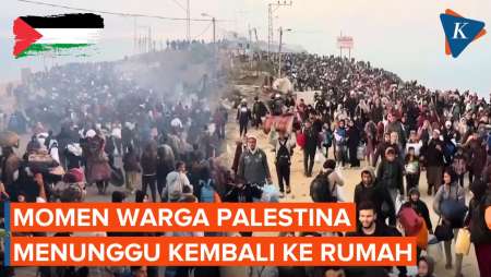 Momen Ribuan Pengungsi Palestina Menyeberang untuk Kembali ke Gaza Utara