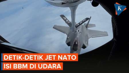 Momen Jet Militer NATO Isi Bahan Bakar Di Udara