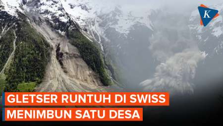 Video Detik-detik Gletser Gunung Es di Swiss Longsor Menimbun Satu Desa