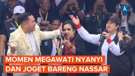 Megawati Nyanyi Bareng Nassar di Kampanye Akbar Terakhir Ganjar-Mahfud, Semarang