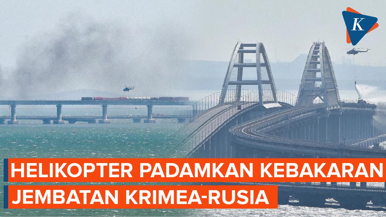 Jembatan Rusia ke Ukraina Kebakaran dan Runtuh