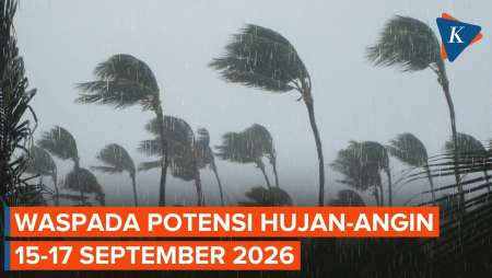 BMKG Peringatkan Potensi Hujan Dan Angin Kencang 15-17 September 2026, Ini Wilayahnya