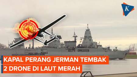 Kapal Perang Jerman Tembak Jatuh 2 Drone Musuh di Laut Merah