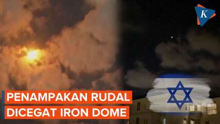 Saat Rudal Kiriman dari Gaza Dicegat Iron Dome di Tel Aviv