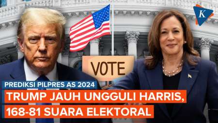 Prediksi Pilpres AS: Trump Makin Jauh Tinggalkan Harris, 168-81 Suara Elektoral