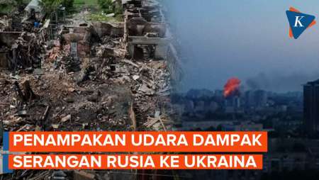Penampakan Udara Dampak Serangan Rudal Rusia ke Wilayah Ukraina