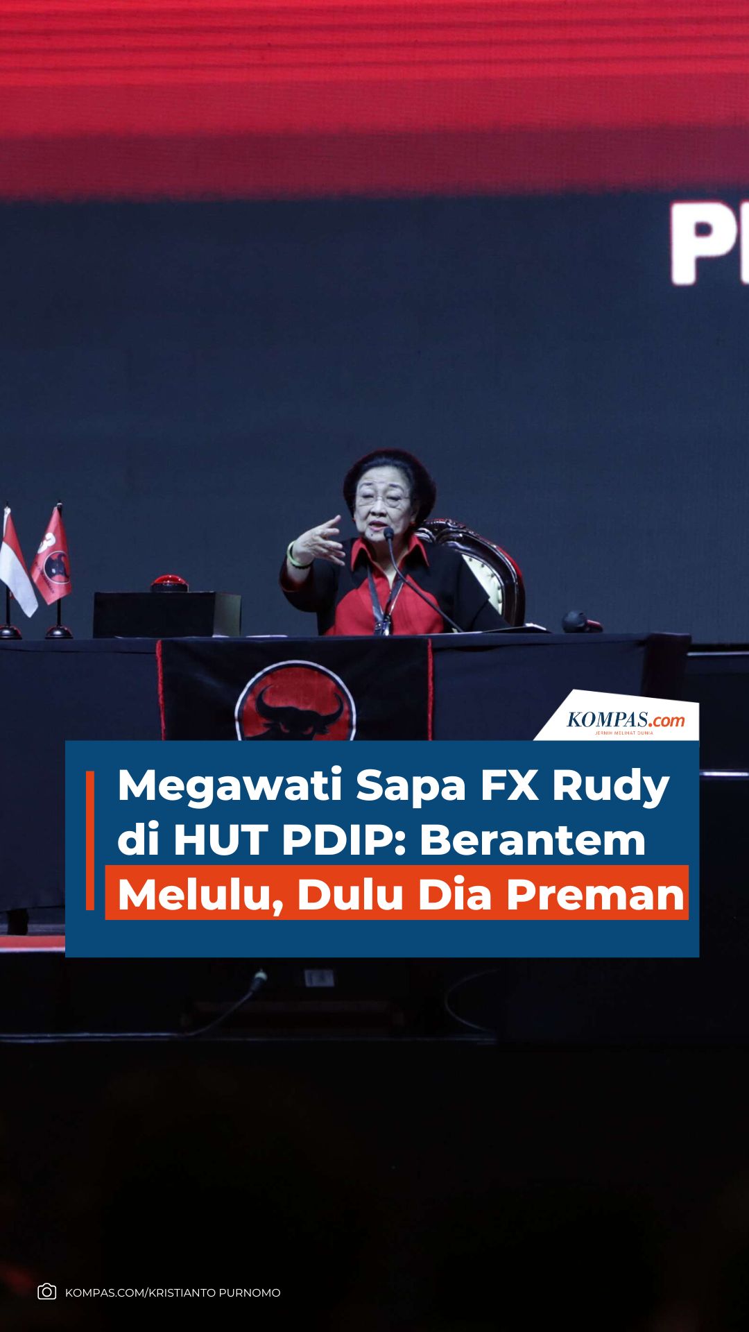 Megawati Sapa FX Rudy di HUT PDIP: Berantem Melulu, Dulu Dia Preman