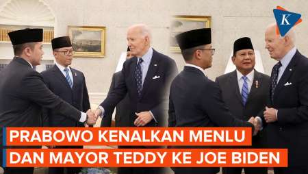 Momen Prabowo Perkenalkan Menlu Sugiono dan Mayor Teddy ke Joe Biden