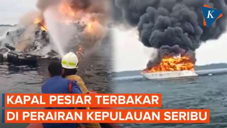 Detik-detik Kapal Pesiar Terbakar di Perairan Kepulauan Seribu