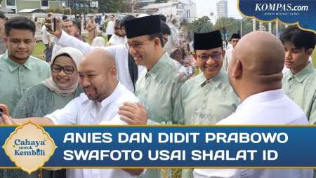 Momen Hangat Anies Dan Didit Prabowo Berswafoto Usai Shalat Id