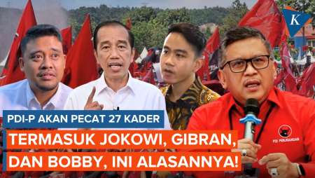 PDIP-P Pecat 27 Kader Termasuk Jokowi, Gibran, dan Bobby