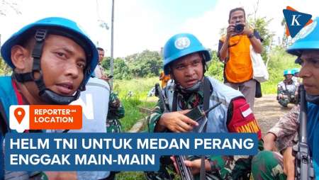 Mencoba Topi Baja TNI, Helm Penjaga Perdamaian di Kongo