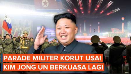 Korut Gelar Parade Militer Usai Kim Jong Un Kembali Berkuasa, Bendera Rusia Berkibar