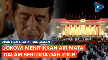 Detik-detik Jokowi Menitikkan Air Mata dalam Zikir dan Doa Kebangsaan