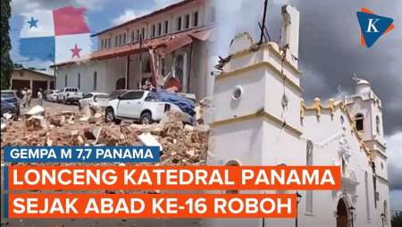 Panama Diguncang Gempa M 7,7, Warga Berlarian Keluar Gedung Dan Menara Katedral Roboh