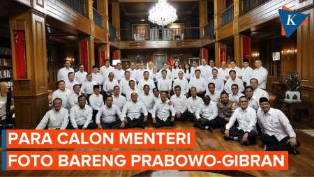 Momen Yusril dan Para Calon Menteri Foto Bareng Prabowo-Gibran