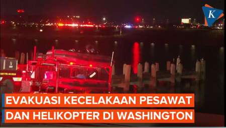 Momen Evakuasi Tabrakan Pesawat dan Helikopter Militer AS di Washington DC