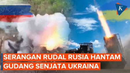 Detik-detik Serangan Rudal Rusia Hantam Gudang Senjata Ukraina