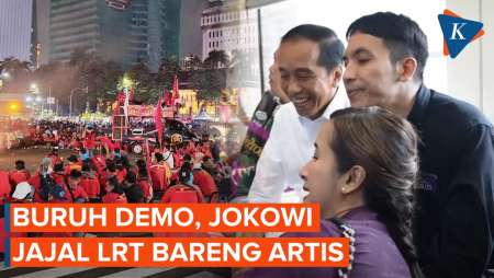 Saat Ribuan Buruh Demo Tolak UU Cipta Kerja, Jokowi Ajak Artis Jajal LRT