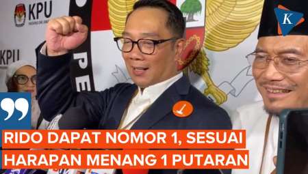 Dapat Nomor Urut 1, RK: Sesuai Harapan karena Ingin Menang Satu Putaran