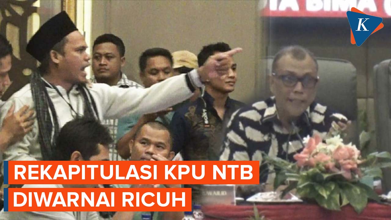 Rekapitulasi KPU NTB Ricuh, Saksi Banting Piring dan Tendang Meja