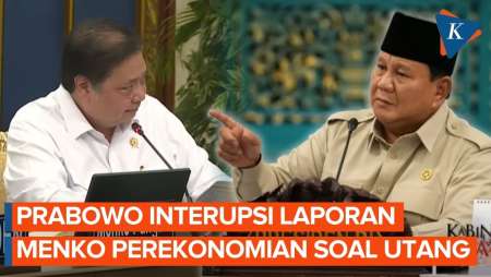Momen Prabowo Interupsi Laporan Airlangga, Kaget Dengar Laporan Utang Indonesia