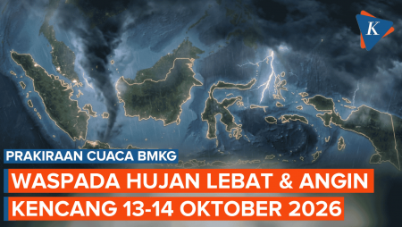 BMKG Peringatkan Hujan Lebat dan Angin Kencang Besok 13 Oktober 2026, Mana Saja?
