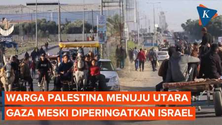 Momen Warga Palestina Berbondong-bondong Berjalan Menuju Gaza Utara