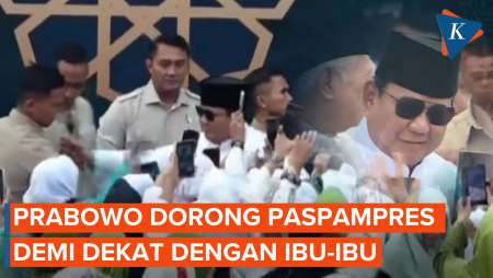 Momen Prabowo Minta Paspampres Menjauh Saat Sapa Ibu-ibu NU