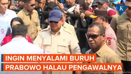Bertemu Buruh, Prabowo Minta Pengawalnya Mundur