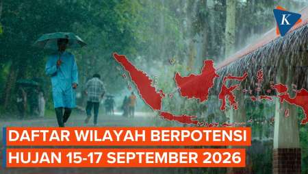 BMKG Peringatkan Potensi Hujan Lebat 15-17 September 2026, Ini Wilayahnya