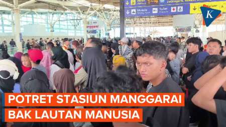 Situasi Stasiun Manggarai Penuh Warga yang Ingin Nonton HUT Ke-79 TNI di Monas