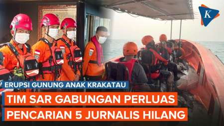 Pencarian 5 Jurnalis Hilang Saat Liput Anak Krakatau Diperluas, 4 Tim Sisir Selat Sunda