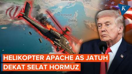 Helikopter Apache AS Jatuh Dekat Selat Hormuz Saat Iran-Israel Saling Serang