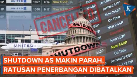 Shutdown Berlanjut, Maskapai AS Batalkan Ratusan Penerbangan, Bandara Kacau