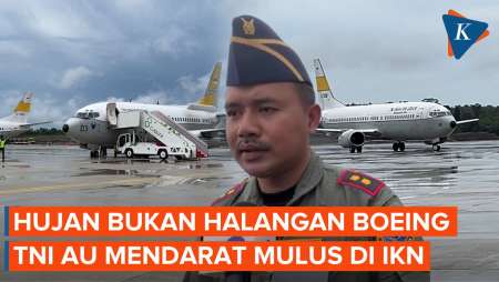 Mulus! Boeing TNI AU Buktikan Runway IKN Siap Didarati Pesawat RI-1