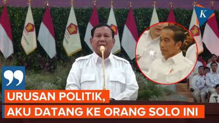 Puji Jokowi, Prabowo: Urusan Politik Aku Datang ke Orang Solo Ini