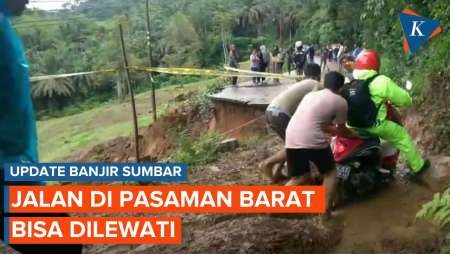 Sempat Amblas karena Banjir Sumbar, Jalan di Pasaman Barat Kini Bisa Dilewati