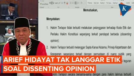 Putusan MKMK: Dissenting Opinion Arief Hidayat Tak Langgar Etik