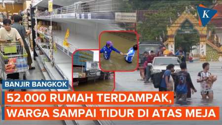 Bangkok Banjir Parah, Warga Berebut Stok Makanan Hingga Rak Supermarket Kosong