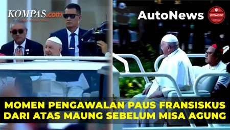 Momen Sebelum Misa Agung, Paus Fransiskus Berkeliling Sapa Umat Dari…