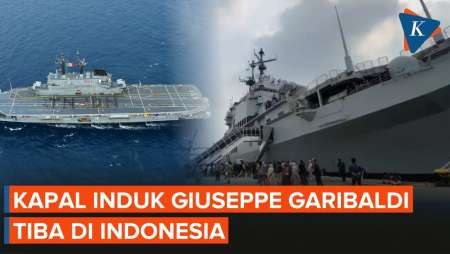 Penampakan Kapal Induk Giuseppe Garibaldi Bersandar Di Tanjung Priok Jakarta 