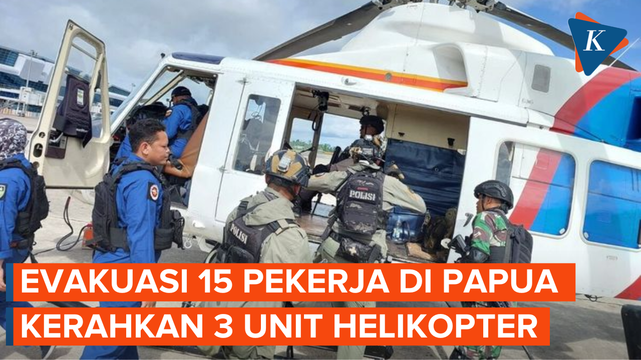 Kerahkan 3 Helikopter, Tim Gabungan TNI-Polri Sukses Evakuasi 15 Pekerja di Papua