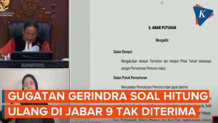 MK Tak Terima Gugatan Gerindra Minta Hitung Ulang Perolehan Suara Pileg di Dapil Jabar IX