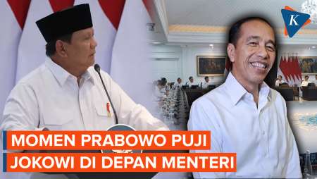 Momen Prabowo Puji Jokowi di Hadapan Kabinet Merah Putih