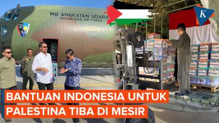 Momen Hercules Pengangkut 51,5 Ton Bantuan ke Gaza Tiba di Mesir