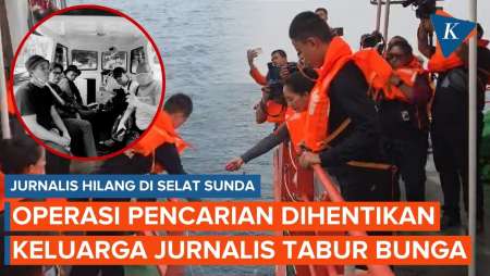 SAR Hentikan Operasi, Keluarga Jurnalis Tabur Bunga Di Selat Sunda