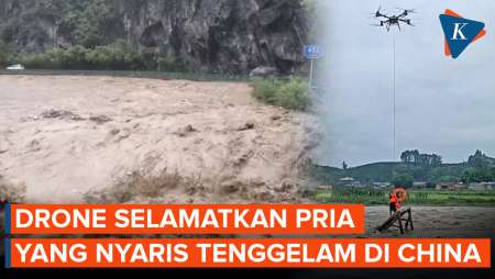 Momen Dramatis Drone Selamatkan Pria yang Nyaris Tenggelam di China