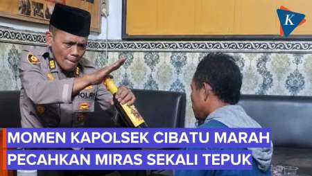 Aksi Kapolsek Cibatu Pecahkan Botol Pakai Tenaga, Ancam Pedagang Miras